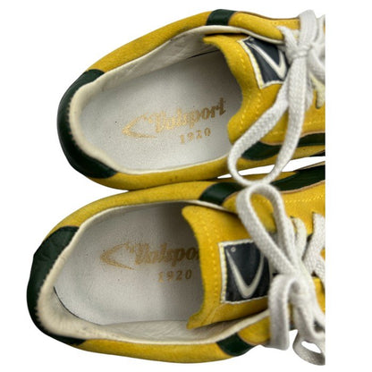 Valsport ヴァルスポルト トーナメント スウェード スニーカー メンズ 42 (約26.5cm) 靴 シューズ スエード イエロー グリーン 中古 W４