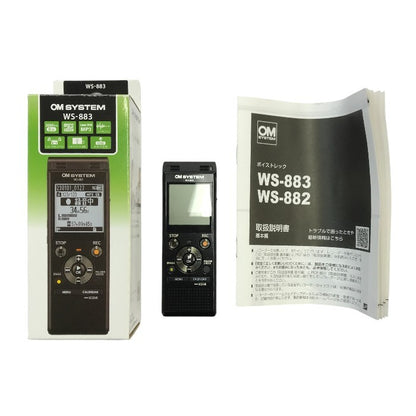 OM SYSTEM オリンパス ICレコーダー ブラック 8GB内蔵メモリー 語学学習 講義録音 会議録音 議事録 WS-883 中古 T1