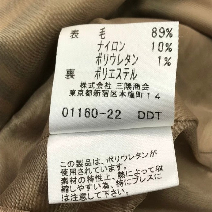 BUBERRY BLUE LABEL バーバリー スカート レディース 台形 ウール チェック柄 ベルト 膝丈 ベージュ 38サイズ FLF70-536 中古 T1
