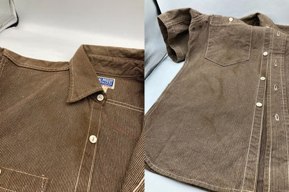 THE REAL McCOY’S ザリアルマッコイズ ワッペン ワークシャツ 半袖 サイズ14 メンズ 中古 D4