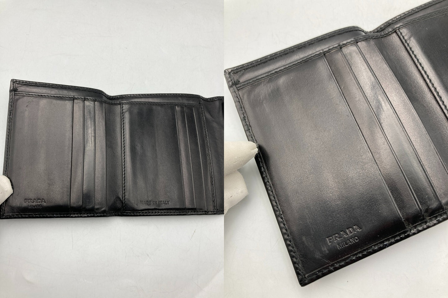 PRADA プラダ レザー 3つ折り財布 中古 D4