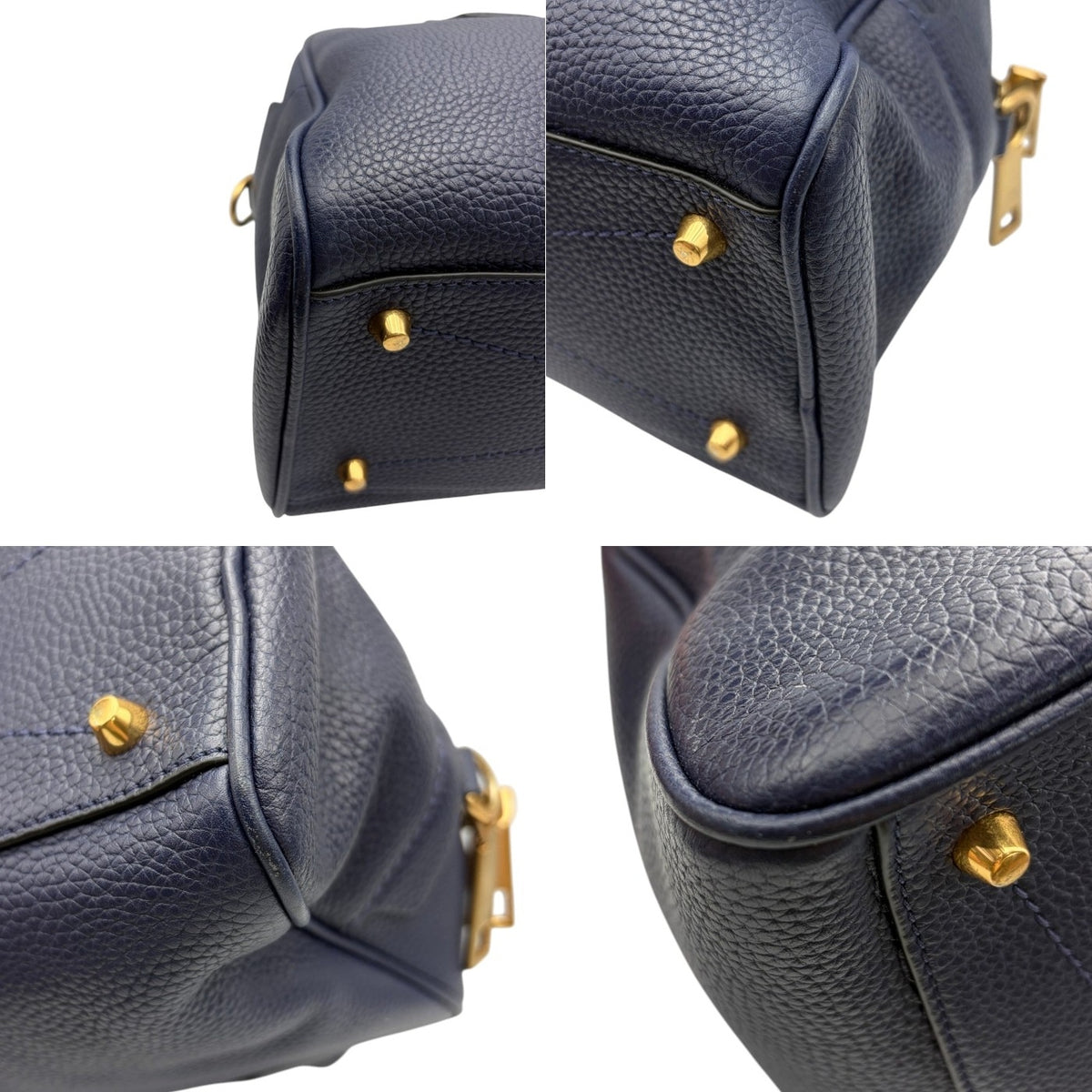 MARC JACOBS マークジェイコブス ゴッサム スモール バウレット ２WAY ハンドバッグ ネイビー 鞄 ブランド レディース レザー ショルダー 中古 W４