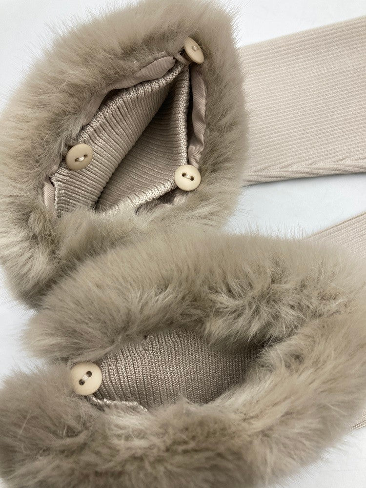 TOCCA トッカ エコファー付 ボレロ カーディガン 488455 グレージュ サイズXS 中古 D4