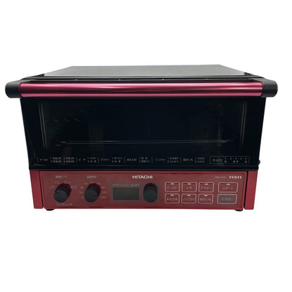 HITACHI 1300W コンベクション オーブントースター HMO-F100(R) ノンフライ ホーロー 遠赤ヒーター ふっくら パン スイーツ 中古 R4