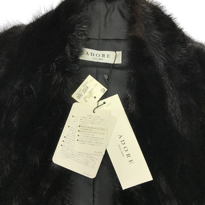 ADORE ミンクファー ジレ レディース リアルファー レザー ベスト 毛皮 38サイズ ブラック 中古 T1