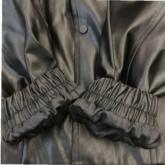 MAOQIAOYI レザージャケット メンズ 秋冬 フェイクレザー ブラック XLサイズ 中古 MK1