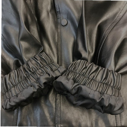 MAOQIAOYI レザージャケット メンズ 秋冬 フェイクレザー ブラック XLサイズ 中古 MK1