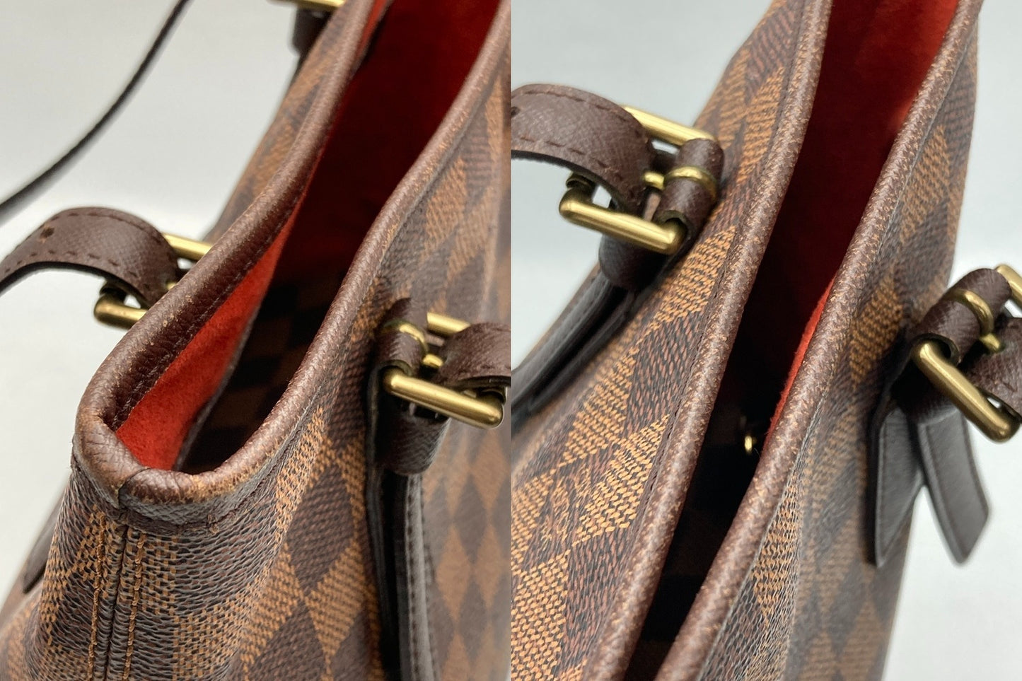 LOUIS VUITTON ルイヴィトン ダミエ エベヌ マレ バケツ型 ショルダー トートバッグ ポーチ付 N42240 中古 D4