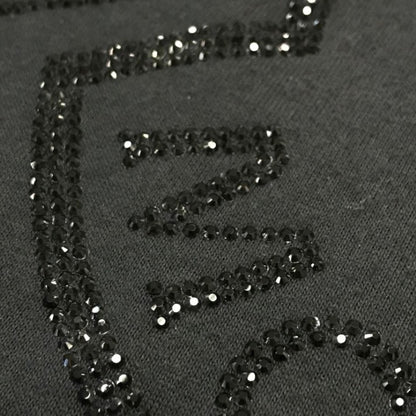 MONCLER モンクレール Tシャツ レディース 半袖 コットン ロゴ ラインストーン ブラック Sサイズ H20938C00016 中古 T1