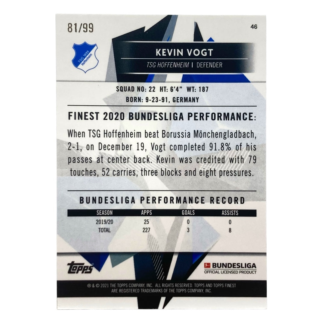 TOPPS サッカーカード FINEST KEVIN VOGT HOFFENHEIM 81/99 #46 中古 IT2
