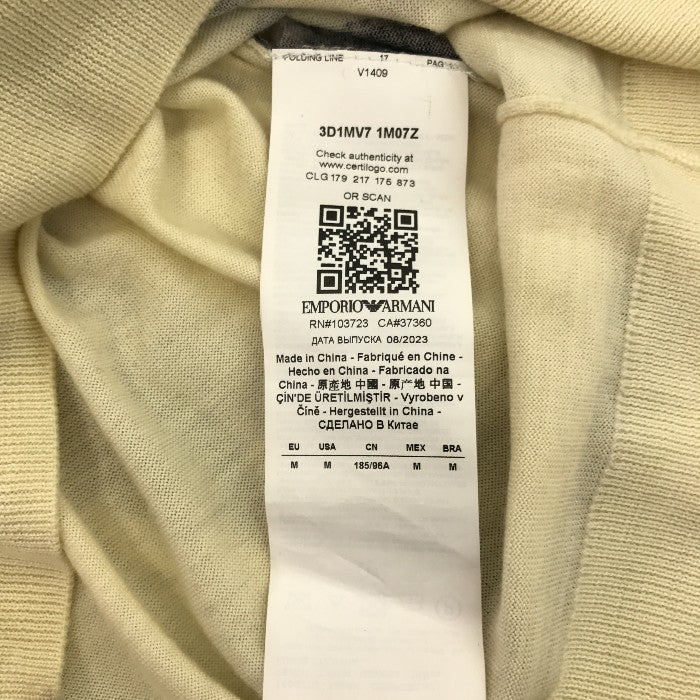 EMPORIO ARMAN エンポリオアルマーニ ニットトップス メンズ 秋冬 綿100％ アイボリー/グレー Mサイズ 3D1MV7 1M07Z 中古 M1