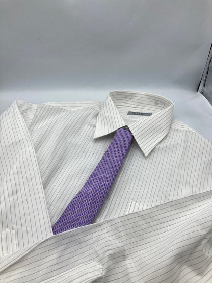 EMPORIO ARMANI エンポリオアルマーニ シルク100％ ネクタイ 縦波 パープル 中古 D4