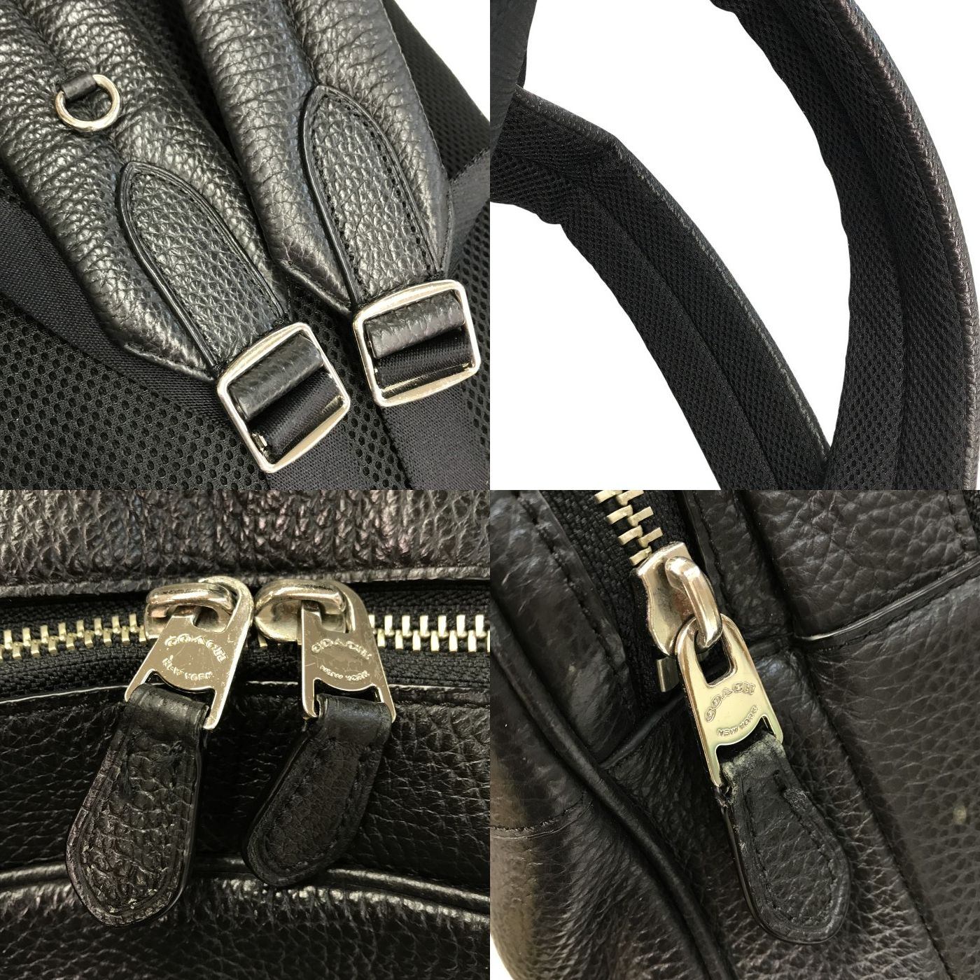 COACH コーチ ハミルトン バックパック メンズ ぺブルレザー  A4/ノートPC リュック ブラック F72082 中古 T1