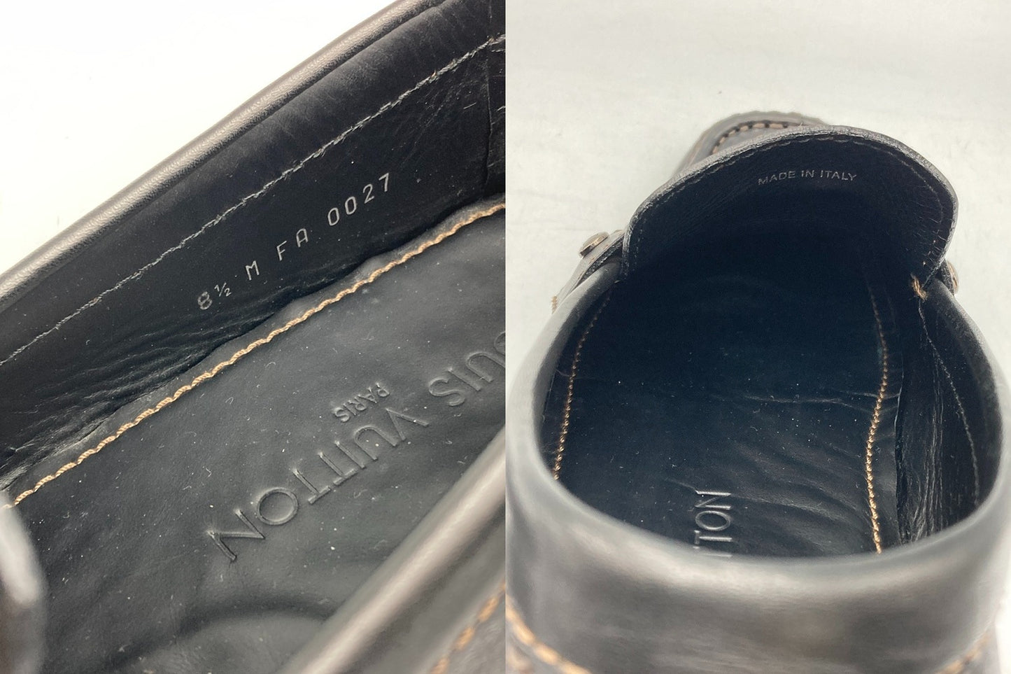 LOUIS VUITTON ルイヴィトン モンテカルロ ドライビングシューズ  メンズ ブラック サイズ8 1/2 中古 D4