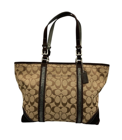 COACH コーチ シグネチャー ビーデッド トートバッグ 8K52 中古 D4