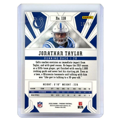 PANINI NFLカード PHOENIX JONATHAN TAYLOR INDIANAPOLIS COLTS /99 #118 中古 IT1