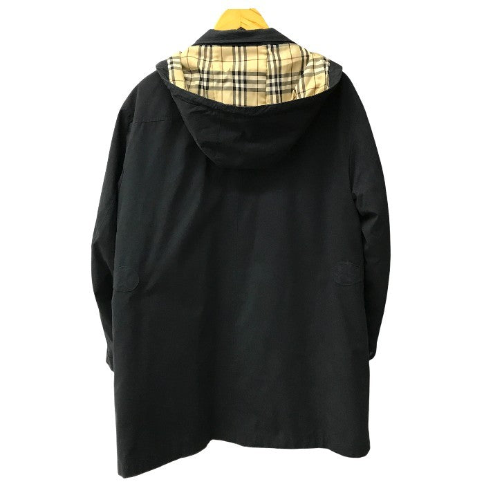 BURBERRY バーバリー コート メンズ ダウンライナー/フード付 コットン 裏地チェック柄 ブラック Mサイズ BBB85-585-09 中古 T1