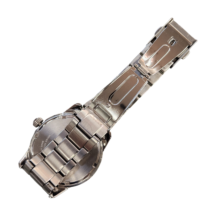 SEIKO セイコー 腕時計 メンズ ソーラー クォーツ デイデイト 日付 曜日 シルバー/ブラック V158-0AM0 中古 T1