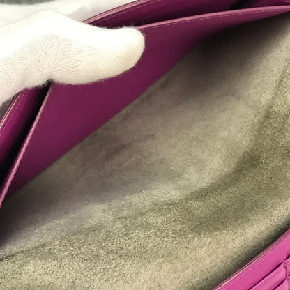 CELINE セリーヌ ラージストラップ マルチファンクション 長財布 レディース 二つ折り レザー バイカラー スナップ調節可 グレー/ピンク 中古 T1