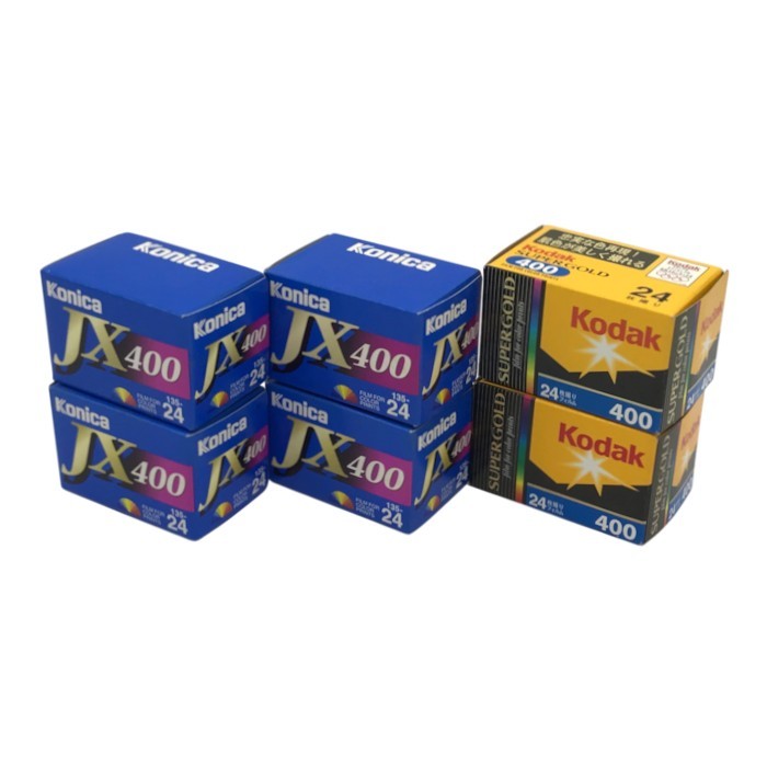 【未開封・期限切れ】 コニカ/コダック カラーフィルム 35mm 24枚撮り 6個セット カメラ ネガ JX400 135-24/SUPERGOLD400 中古 T1