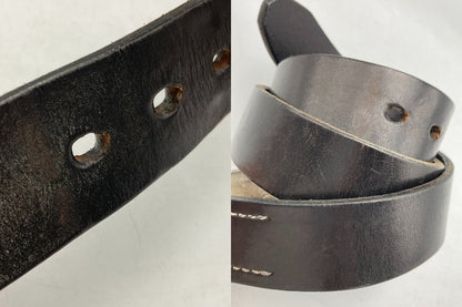 THE FLAT HEAD フラットヘッド プレートバックル レザーベルト ブラック サイズ32 中古 D4