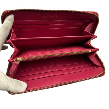 TORYBURCH トリーバーチ キルティング 長財布 ピンク ブランド 財布 レザー かわいい ラウンドファスナー 中古 W４