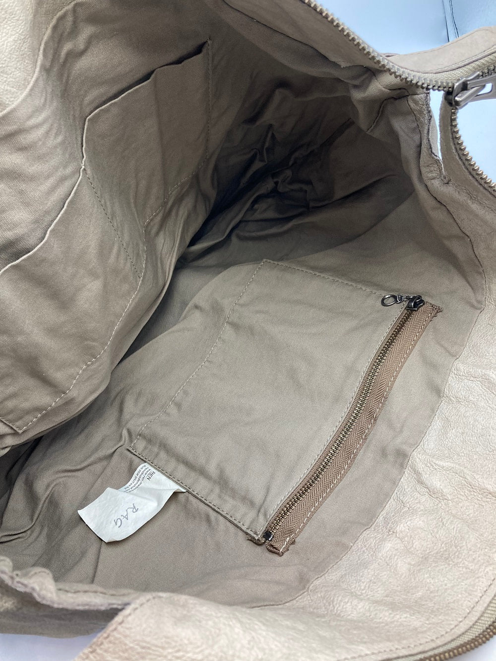 REN レン ピッグスキン 2WAY ボストンバッグ BG-121 ベージュグレイ メンズ 中古 4