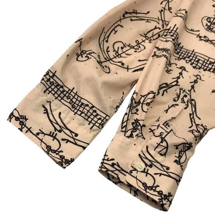 COMME des GARCONS コムデギャルソン HOMME DEUX シャツ メンズ 長袖 2019 音符 ピンク Mサイズ DE-B059 中古 T1