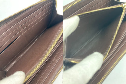 LOUIS VUITTON ルイヴィトン ダミエ エベヌ ジッピーウォレット ラウンドファスナー 長財布 ブラウン N60015 中古 D4