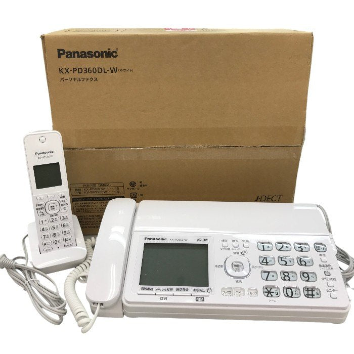 Panasonic パナソニック デジタルコードレス普通紙ファクス 子機1台付き ホワイト FAX ファクシミリ ナンバーディスプレイ/SDカード対応 KX-PD360DL-W 中古 Y1