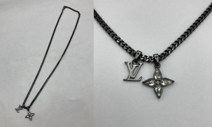 LOUIS VUITTON ルイヴィトン LVイニシャル モノグラム・フラワー ネックレス M00680 中古 D4