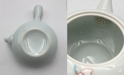 深川製磁 紅白花結び 急須茶器 中古 D4