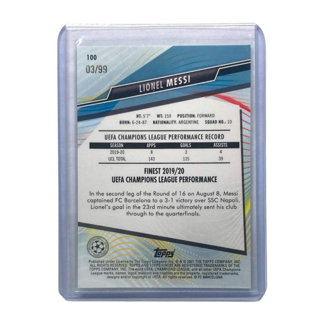 TOPPS サッカーカード FINEST LIONEL MESSI BARCELONA /99 #100 中古 IT2