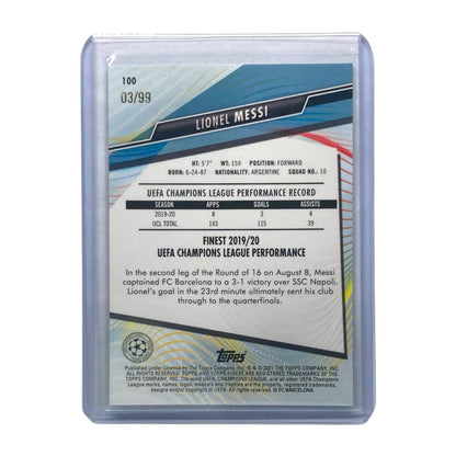 TOPPS サッカーカード FINEST LIONEL MESSI BARCELONA /99 #100 中古 IT2
