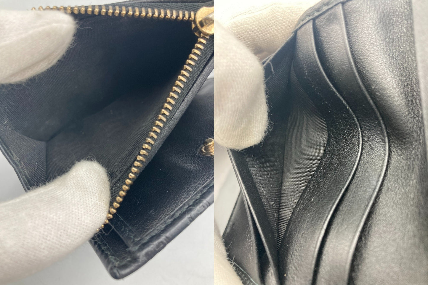 GUCCI グッチ マイクログッチシマ レザー 2つ折り財布 510318 中古 D4