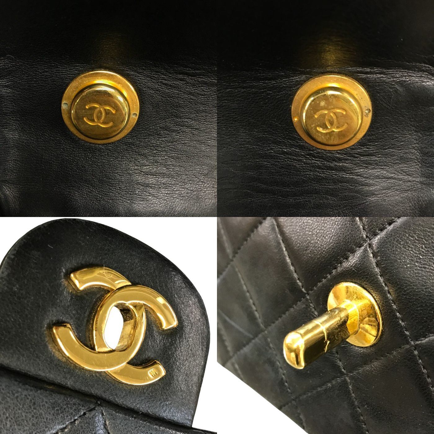 CHANEL シャネル マトラッセ25 ハンドバッグ レディース チェーン ゴールド金具 ヴィンテージ 80年代 ブラック 中古 T1