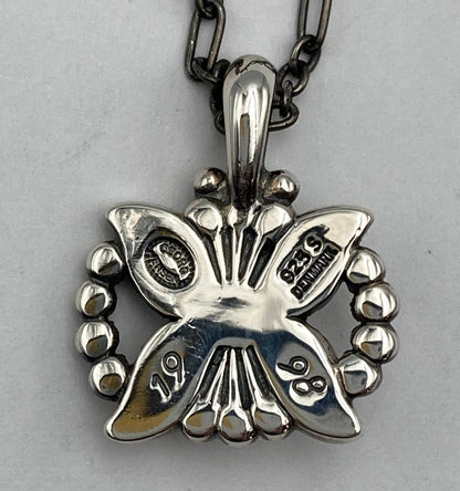 GEORG JENSEN ジョージジェンセン 1998年 ヘリテージ イヤーネックレス SV925 ラピスラズリ 中古 D4