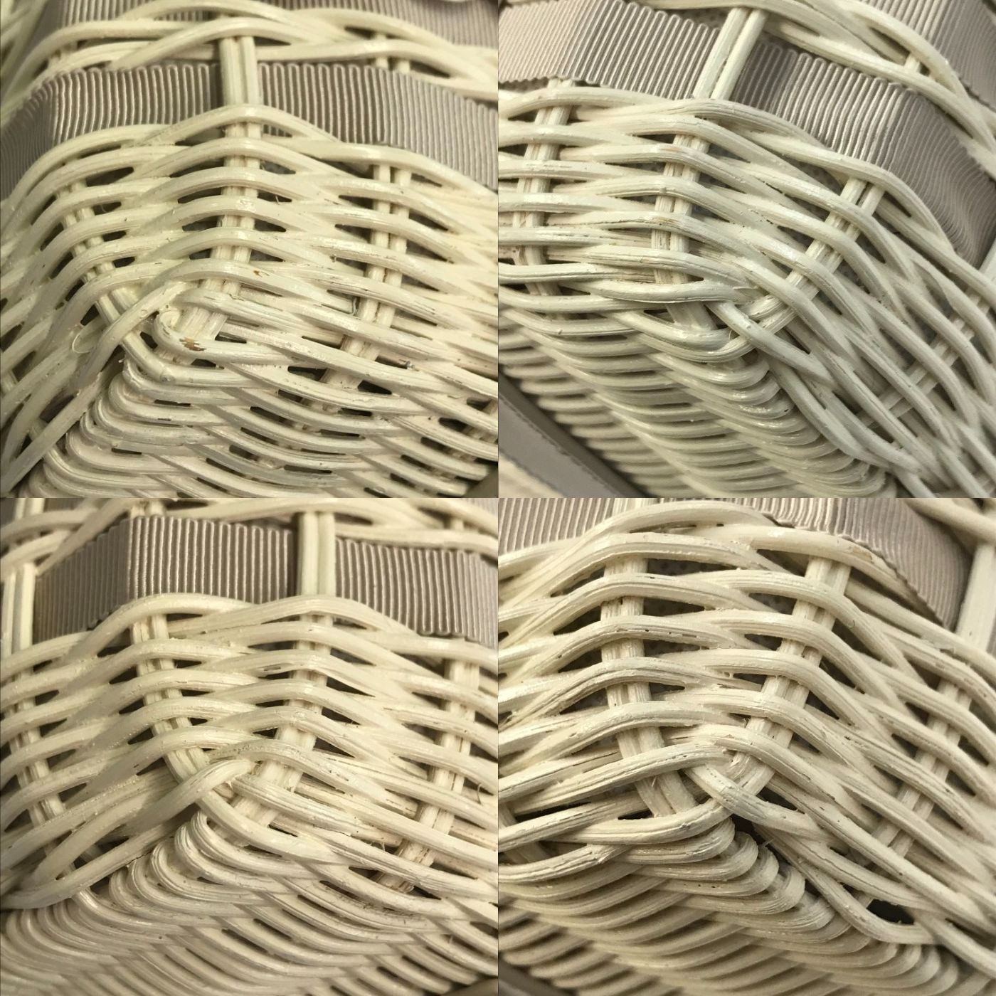 TOCCA トッカ FLOWER RATTAN かごバッグ レディース 春夏 お花 フラワー ハンドバッグ ビジュー ホワイト 6226425 中古 T1