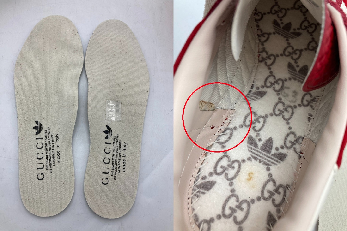 GUCCI×adidas グッチ×アディダス GAZELLE ガゼル 厚底 スニーカー 707871 サイズ23.5cm レディース 中古 D4