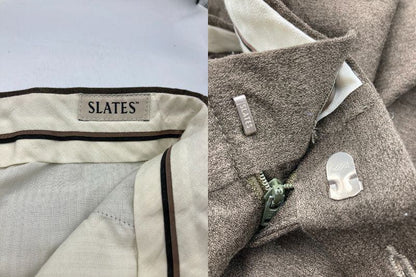 SLATES スレイツ スリータック タックパンツ スラックス サイズW34 L34 中古 D4