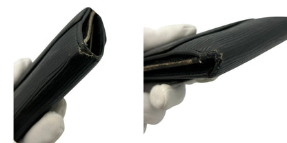 ルイ ヴィトン LOUIS VUITTON エピ ポルト モネ ビエ カルト クレディ 2つ折 ダブルホック 財布 ブラック M63482 コンパクト 小銭入れ 札入れ カード入れ ブランド 中古 W４