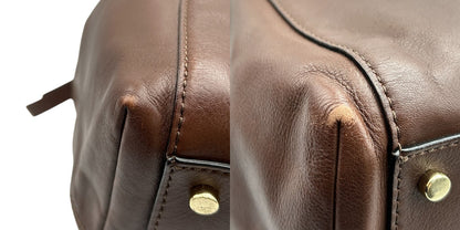 kate spade ケイトスペード ショルダー バッグ 牛革 ブラウン レザー 鞄 おしゃれ 本革 ボストン 中古 W４