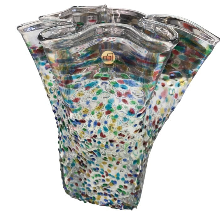 津軽びいどろ 天開 フリル花器ねぶた 花瓶 中古 Y1