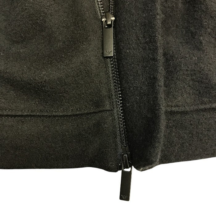 EMPORIO ARMAN エンポリオアルマーニ ブルゾン メンズ フルジップ ジャケット フード ウール ブラック XSサイズ 6K1B6P 1JT5Z 中古 T1