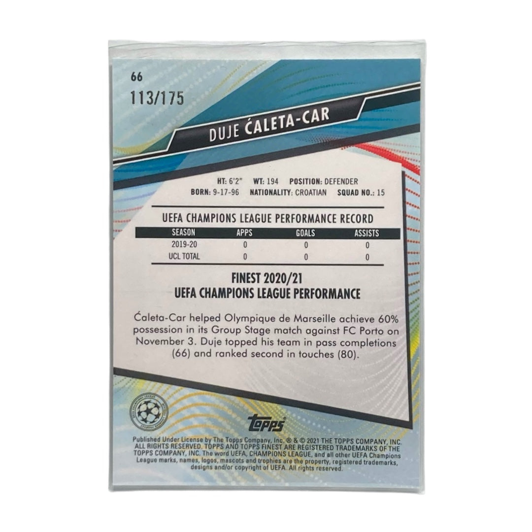 TOPPS サッカーカード FINEST DUJE CALETA-CAR MANCHESTER UNITED /175 #66 中古 IT2