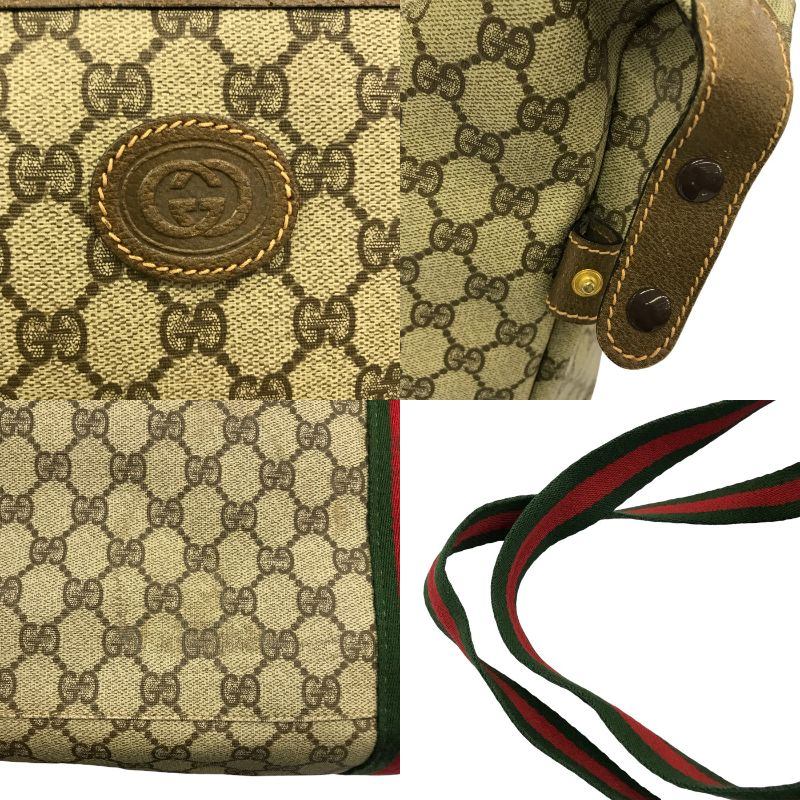 GUCCI グッチ ボストンバッグ ユニセックス オールド シェリー 旅行 大型 ショルダーバッグ PVC ブラウン 6211 中古 T1