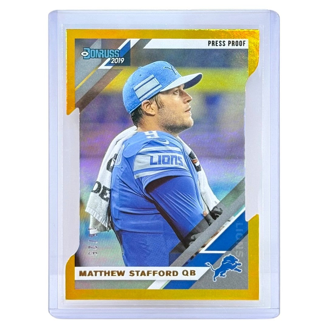PANINI NFLカード DONRUSS PRESS PROOF DIE-CUT MATTHEW STAFFORD DETROIT LIONS /25 #90V 中古 IT1