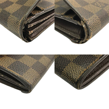 LOUIS VUITTON ルイヴィトン ダミエ エベヌ ポルトフォイユサラ 長財布 2つ折り 旧型 小銭入れあり ブラウン N61734 中古 T1