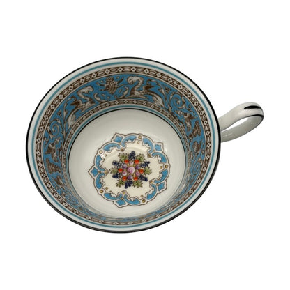 Wedgwood ウェッジウッド フロレンティーンターコイズ  ティーカップ＆ソーサー ペア 洋食器 ブランド おしゃれ 紅茶 中古 W1