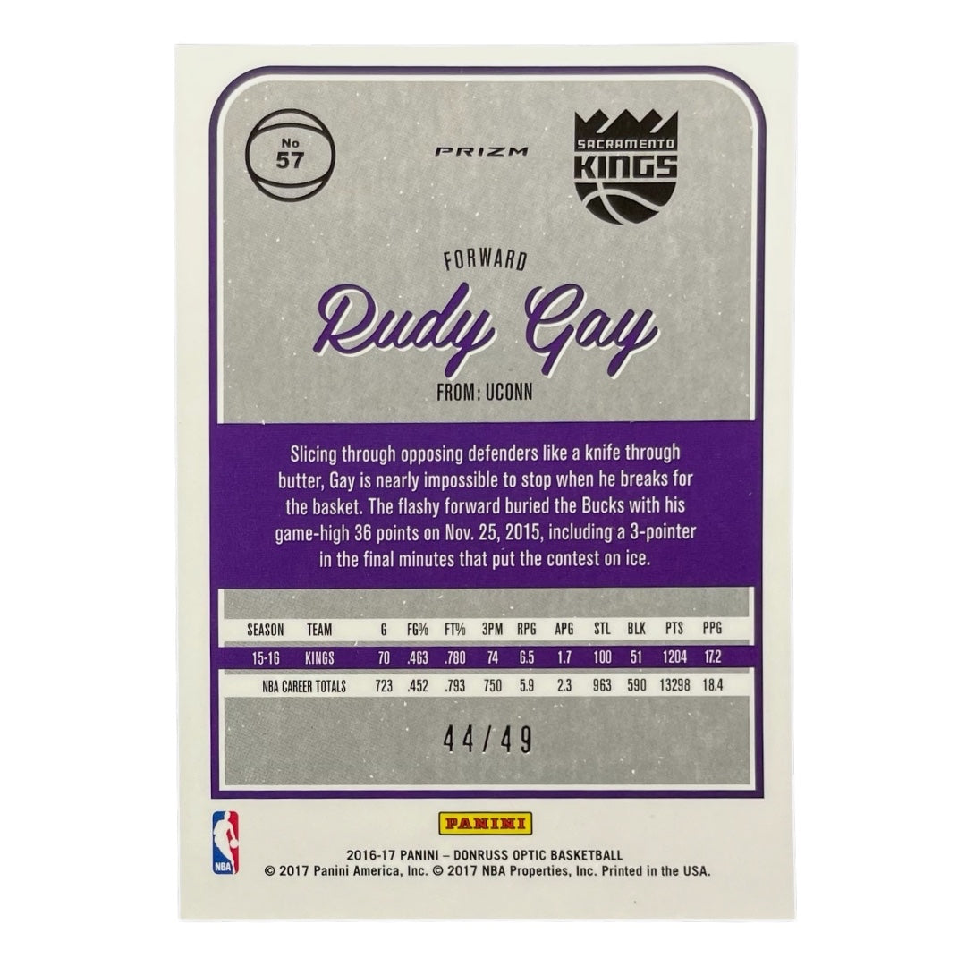 PANINI NBAカード DONRUSS OPTIC PRIZM RUDY GAY SACRAMENTO KINGS /49 #57 中古 IT2